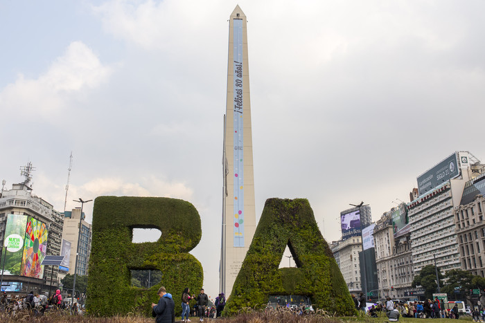 Obelisco de Buenos Aires With BA Text