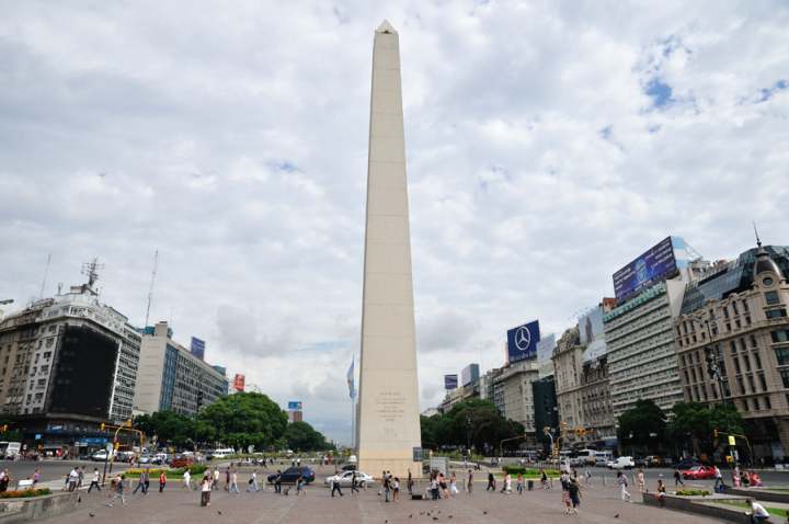 Obelisco de Buenos Aires With Clouds View