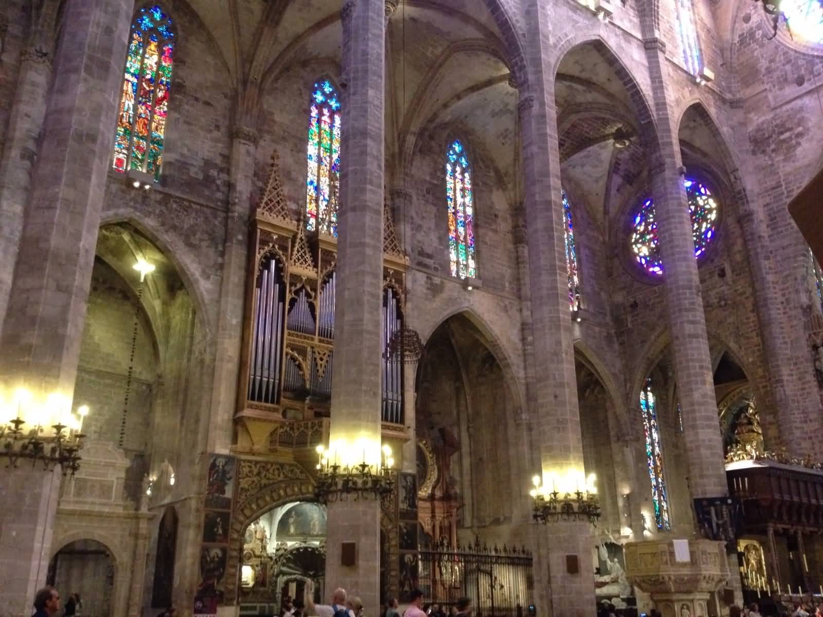 Pillars And Windows Inside The Palma Cathedral