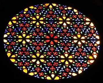 Rose Window Inside The Palma Cathedral