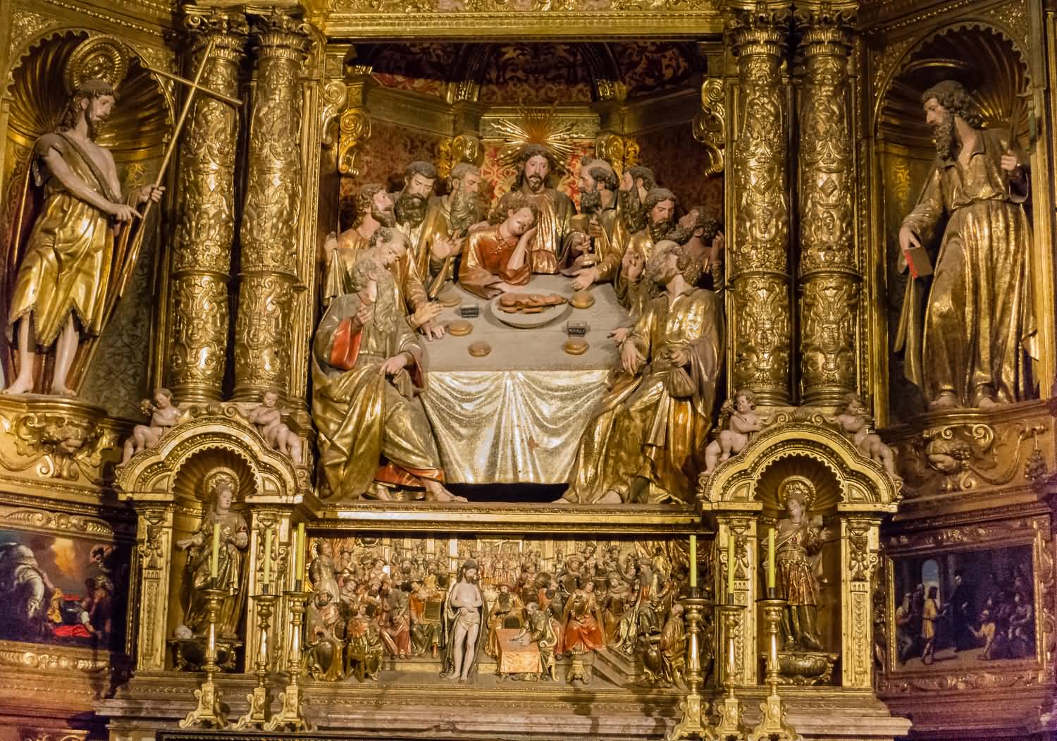 Side Chapel With The Last Supper Inside The Palma Cathedral