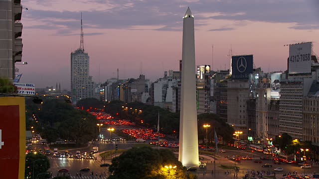 Sunset View Of The Obelisco de Buenos Aires