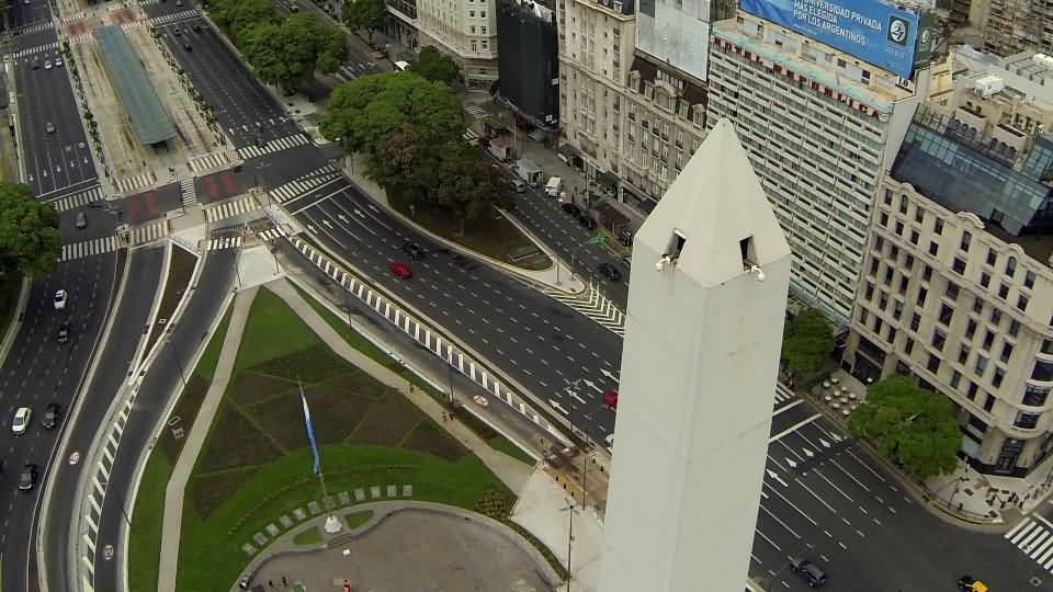 Top View Of The Obelisco de Buenos Aires