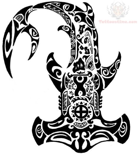 Unique Black Maori Hammerhead Shark Tattoo Design By Random Anomaly