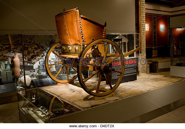 A Roman Chariot Inside The Hungarian National Museum In Budapest