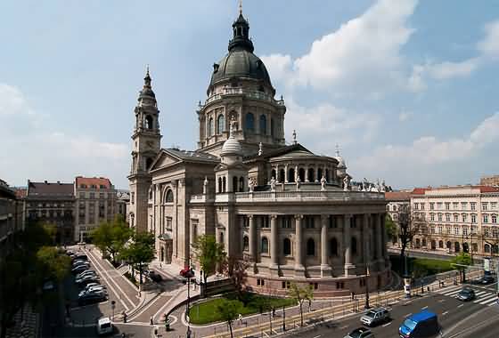 Another View Of The Saint Stephen's Basilica In Budapest