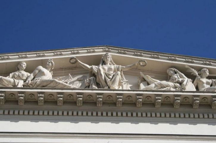 Architecture On The Front Facade Of The Hungarian National Museum