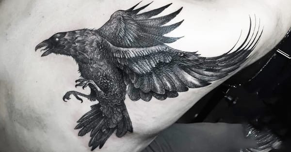 Back Body Crow Tattoo Sample