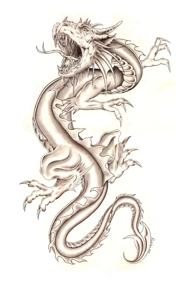 Black Ink Leviathan Tattoo Design By MoRobles