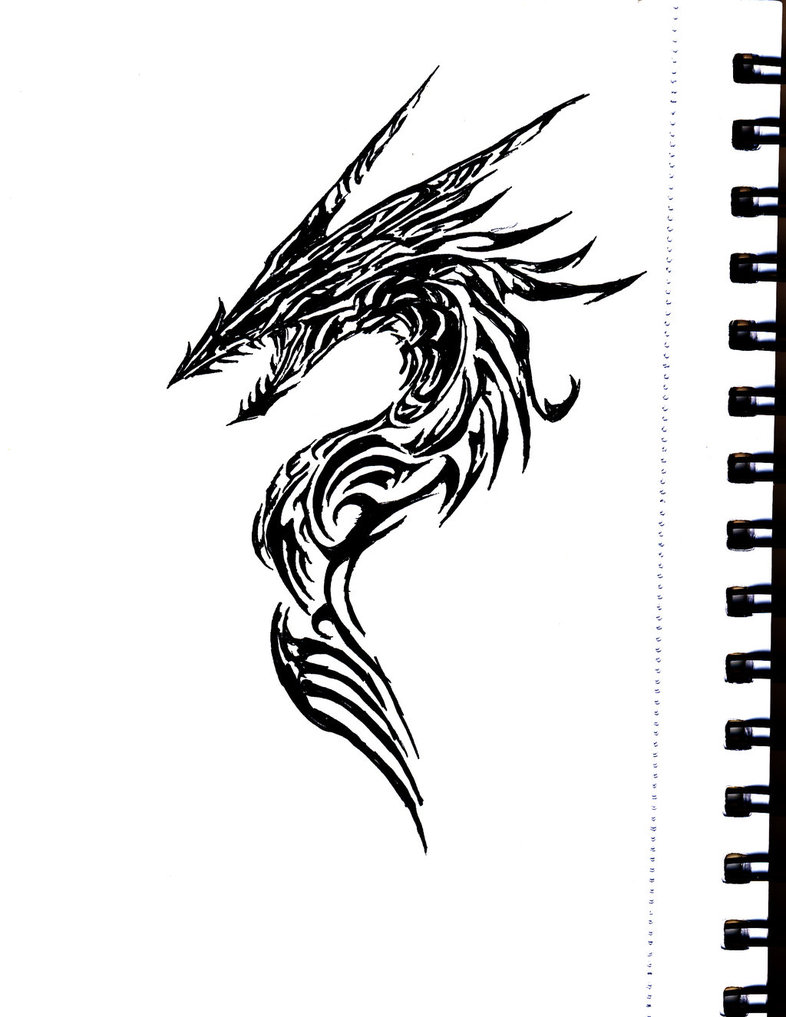 Black Tribal Leviathan Tattoo Design By HydeousShadow