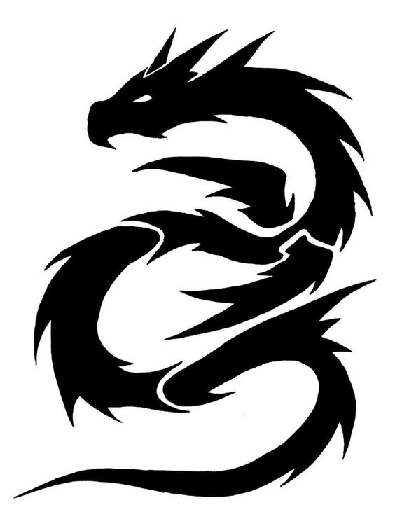 Black Tribal Leviathan Tattoo Stencil By DarkTiger