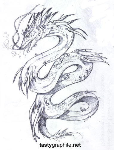 Classic Grey Ink Leviathan Tattoo Design