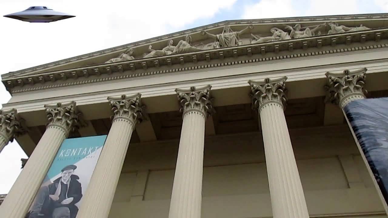 Columns Of The Hungarian National Museum Front Facade View