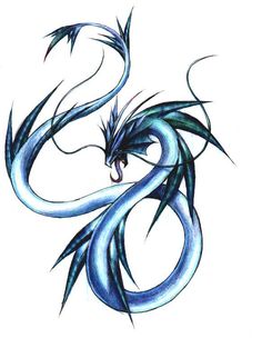 Cool Blue Ink Leviathan Tattoo Design