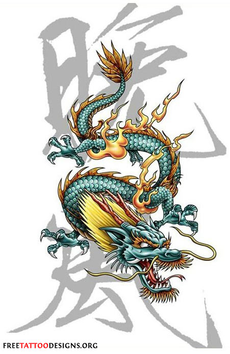 Cool Traditional Chinese Dragon Tattoo Design