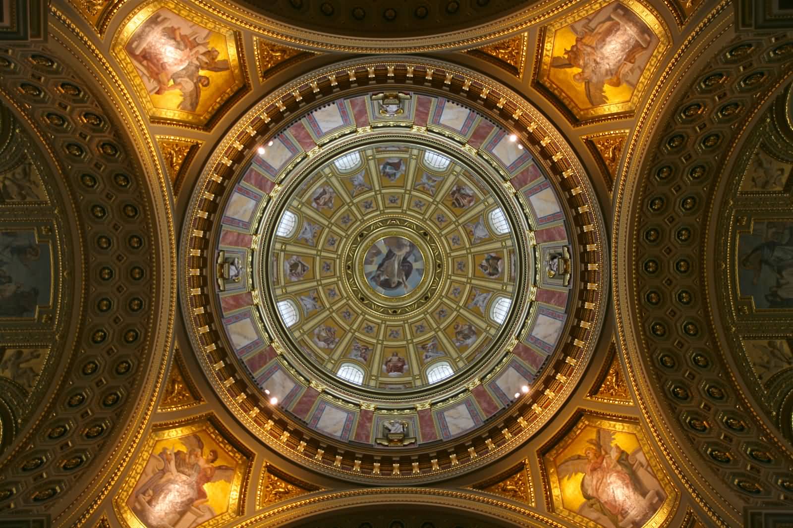 Dome Of Saint Stephen's Basilica In Budapest