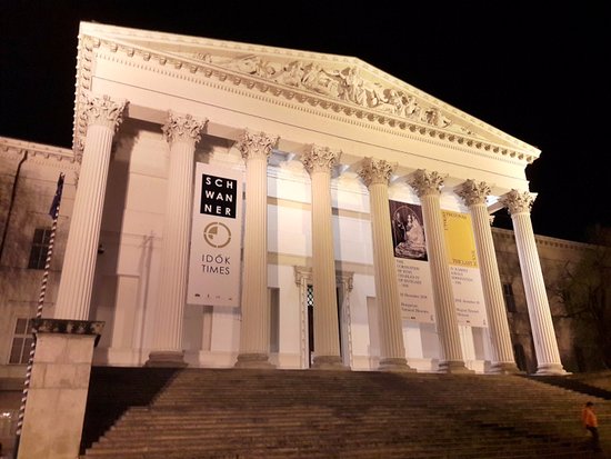 Facade Of The Hungarian National Museum At Night