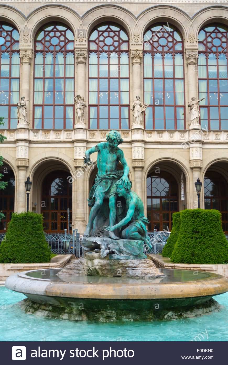 Fountain In Front Of The Vigado Concert Hall In Budapest