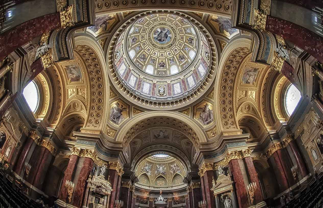 Gold Ceiling Inside The Saint Stephen's Basilica