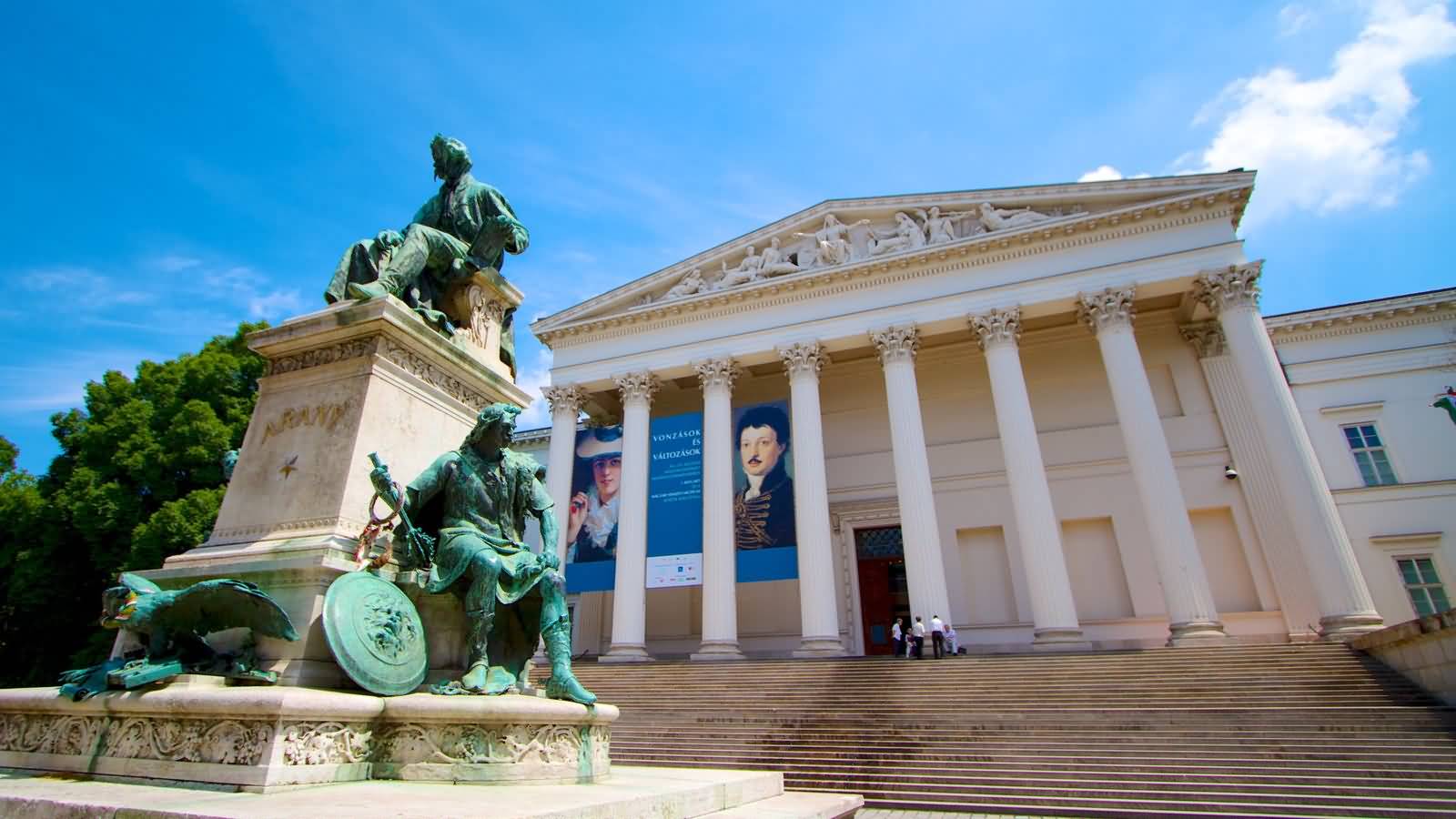 Monument In Front Of The Hungarian National Museum