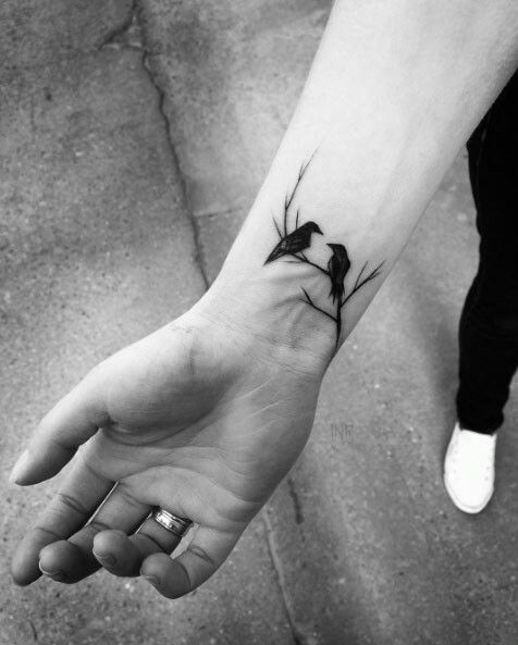 Right Wrist Crow Tattoo For GIrls