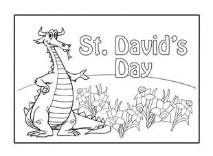 Saint David’s Day Dragon Coloring Page