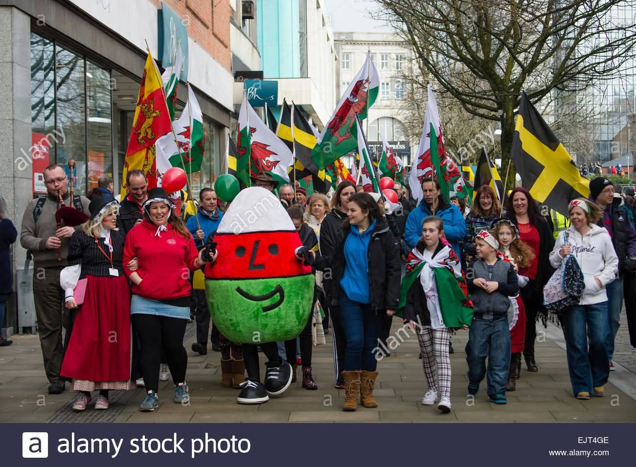 Saint David’s Day Patron Saint Celebration In Swansea Wales UK