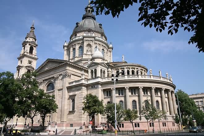 Side View Of The Saint Stephen’s Basilica In Budapest, Hungary