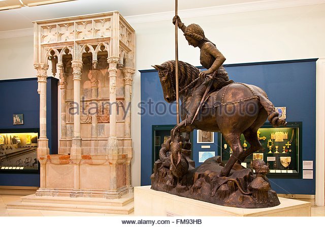 Statue Of A Warrior Woman Inside The Hungarian National Museum