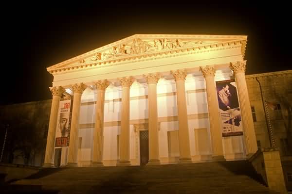 The Hungarian National Museum Illuminated By Night