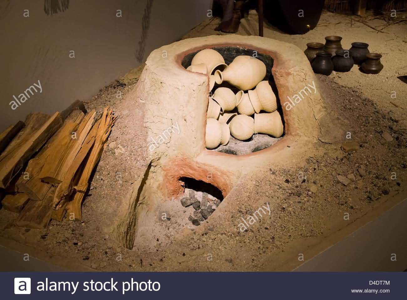 Traditional Kiln With Clay Pots Inside The Hungarian National Museum In Budapest