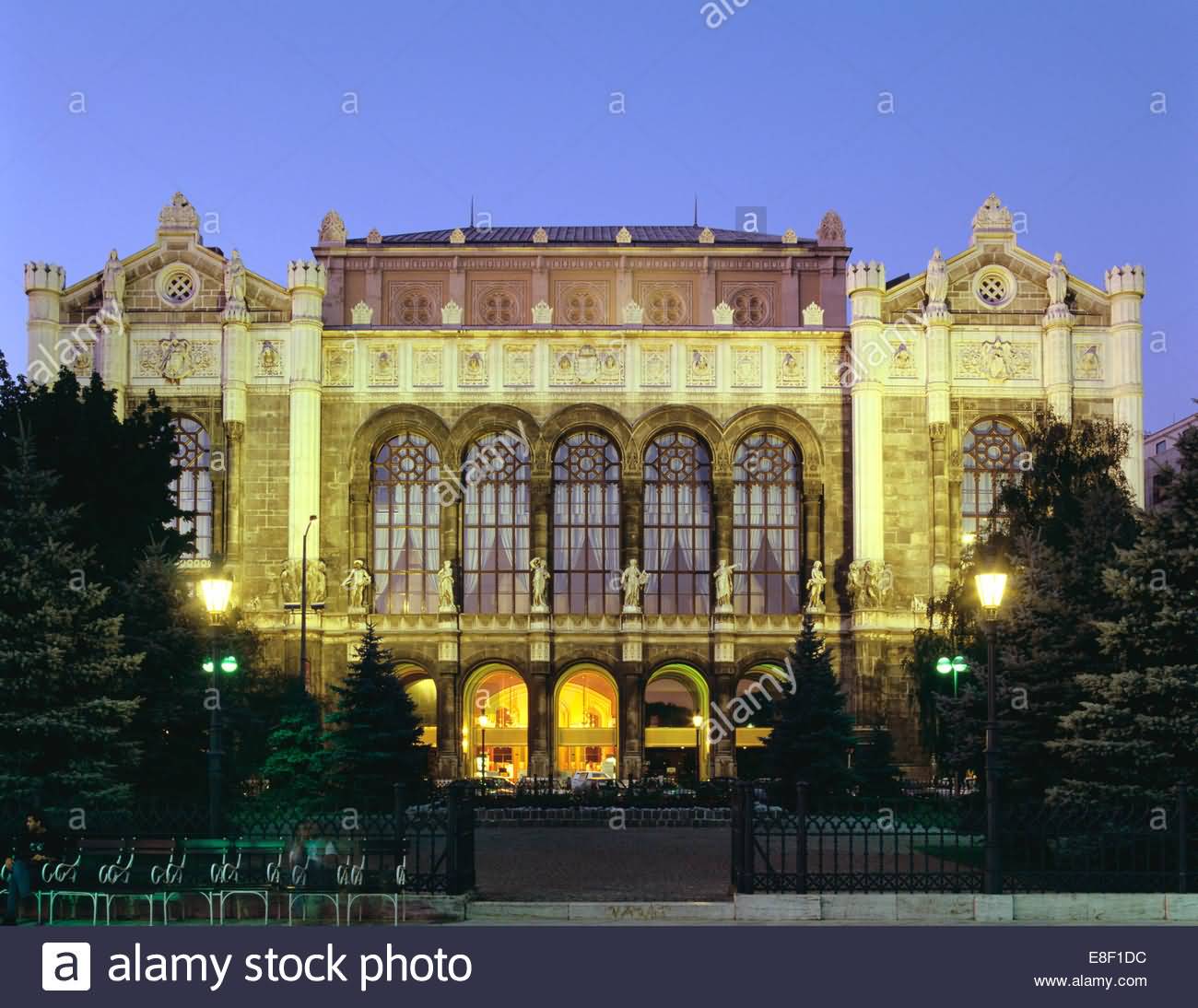 Vigado Concert Hall In Budapest At Dusk