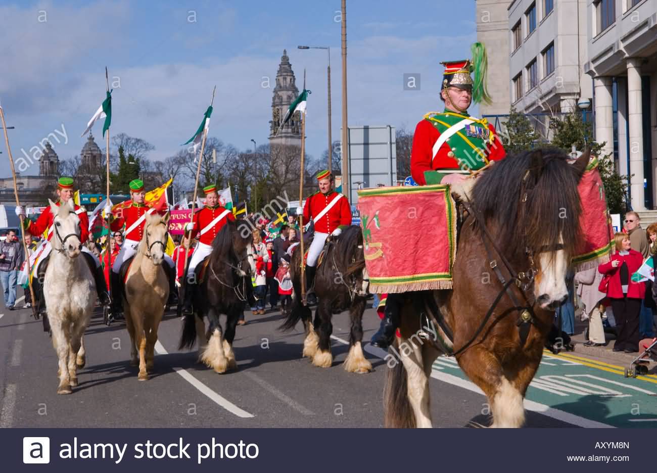 Welsh Horse An Historical Pageant Cavalry Troupe On Annual Saint David’s Day In South Wales