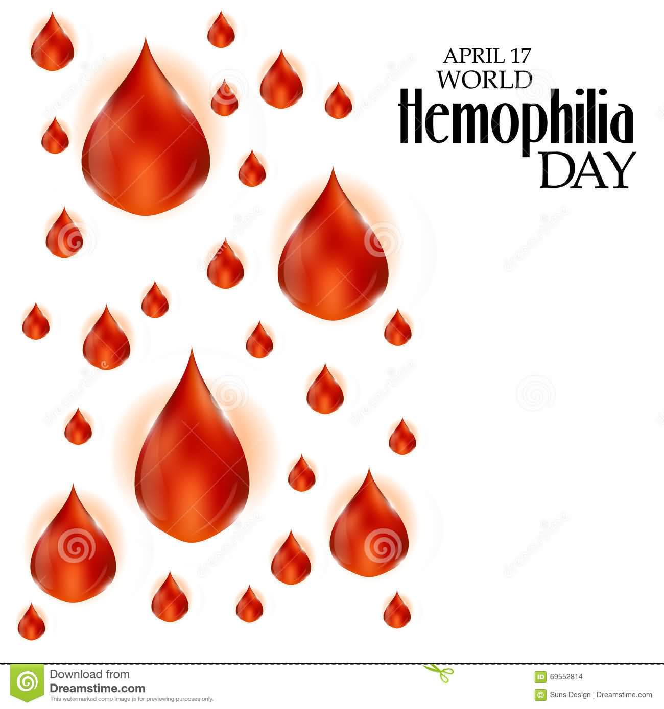 April 17 World Haemophilia Day Blood Drops Illustration