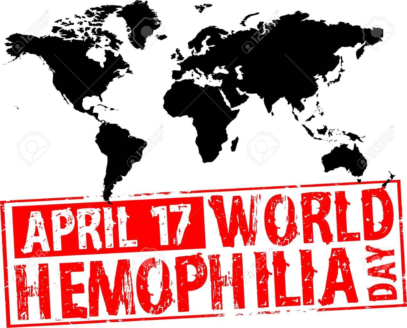 April 17 World Haemophilia Day World Map In Background