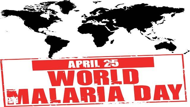 April 25 World Malaria Day World Map In Background