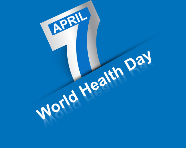 Beautiful text 7 April world health day creative background vect