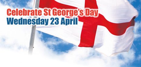 Celebrate Saint George’s Day 23 April England Flag In Background