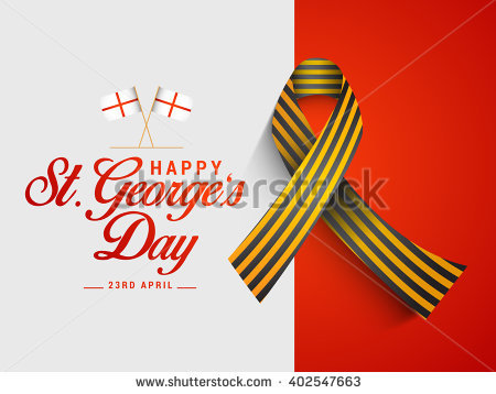 Happy Saint George’s Day 23rd April Ribbon Illustration