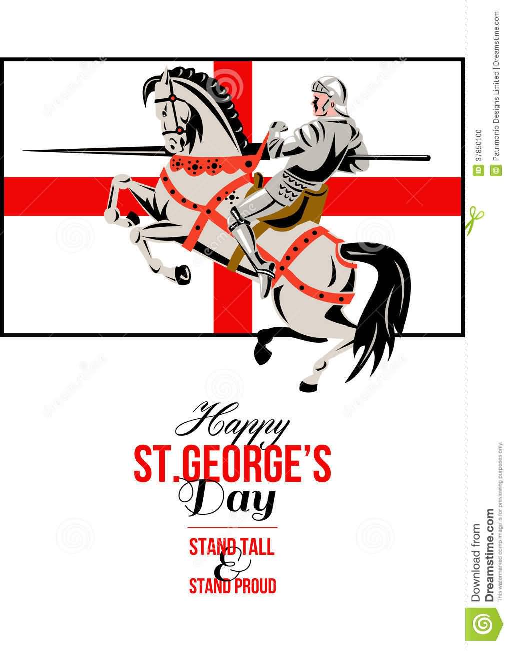 Happy Saint George's Day Stand Tall & Stand Proud Illustration