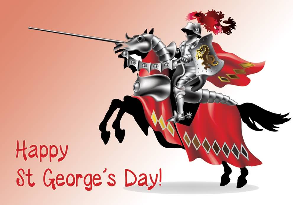 Happy Saint George's Day Warrior On Horse