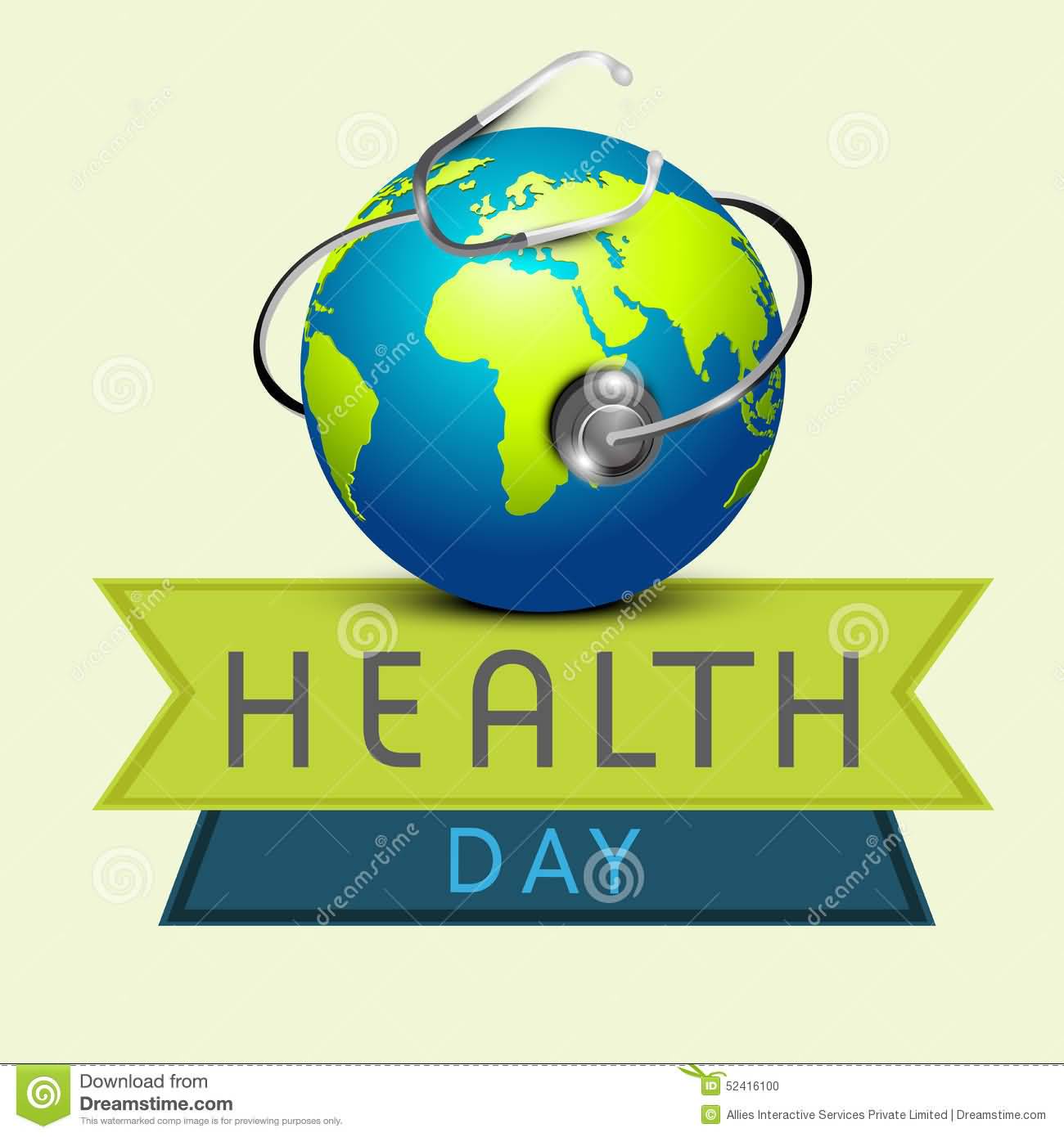 Health Day Globe With Stethoscope