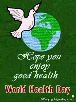 Hope You Enjoy Good Health World Health Day Flying Dove With Globe