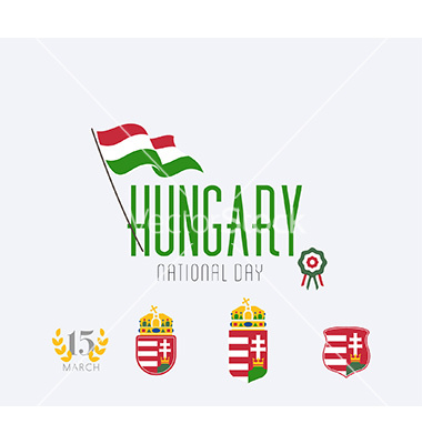 Hungary National Day Icon Set