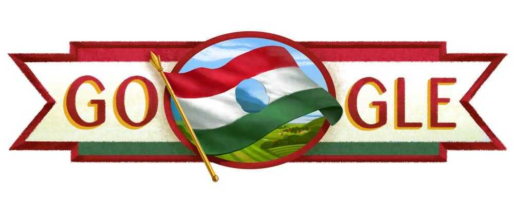 Hungary National Day Beautiful Google Doodle With Hungary Flag