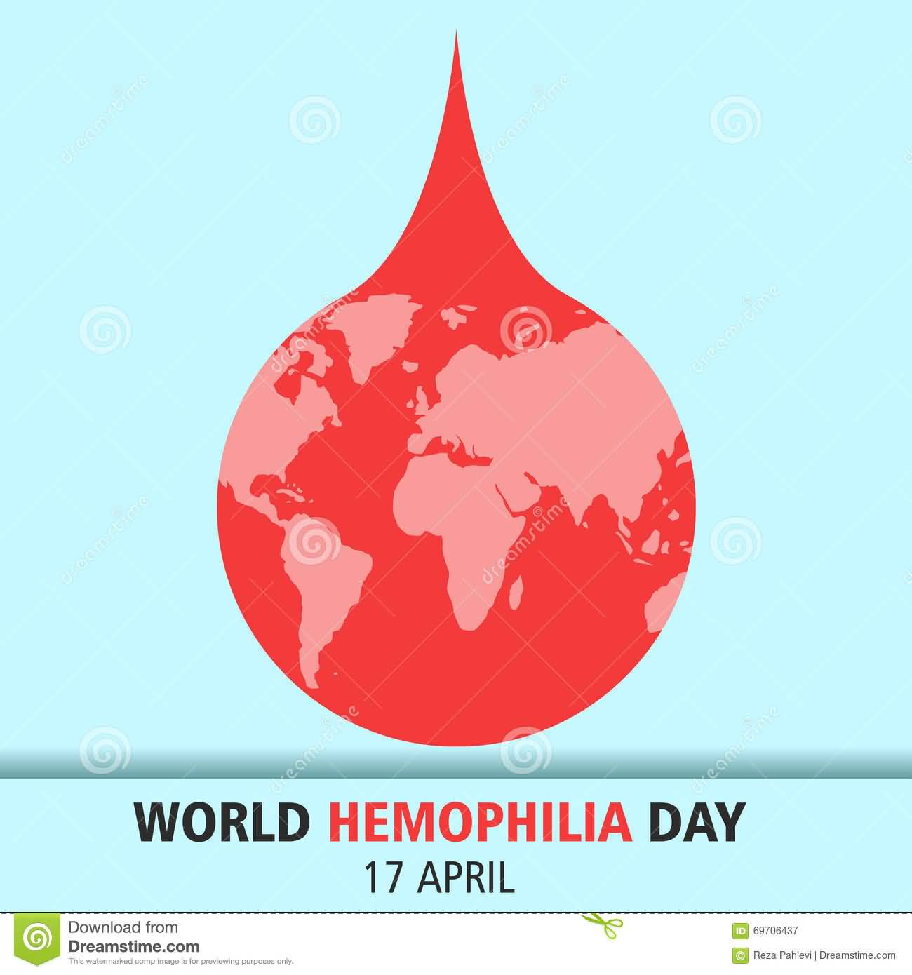 World Haemophilia Day 17 April Blood Drop Earth Globe Illustration