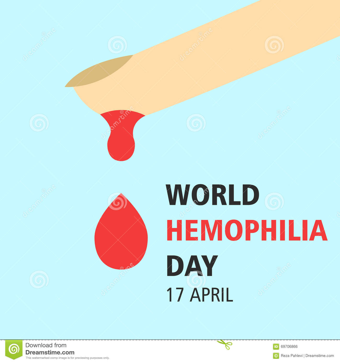 World Haemophilia Day 17 April Blood Out Of Finger Illustration