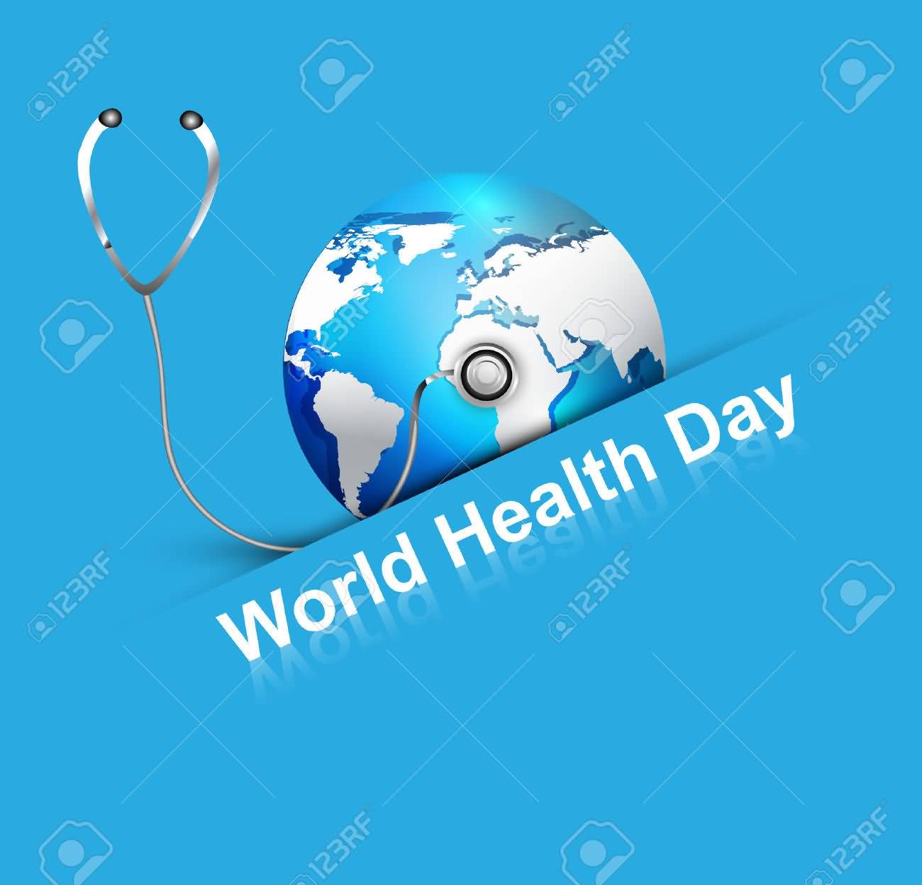 World Health Day Blue Greeting Card