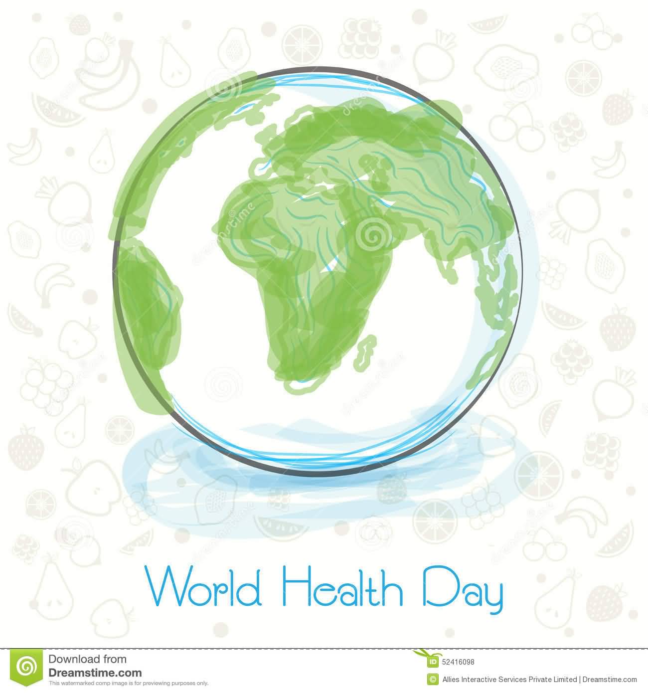 World Health Day Earth Globe Greeting Card