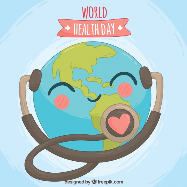 World Health Day Earth Globe With Stethoscope Illustration